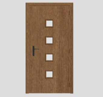 欧式风格小方格木单开门SU模型下载_sketchup草图大师SKP模型