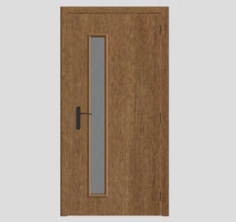 现代欧式方格木单开门SU模型下载_sketchup草图大师SKP模型