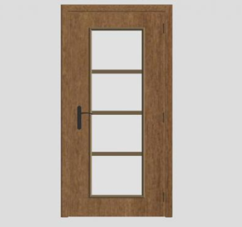 现代欧式木质单开室内门SU模型下载_sketchup草图大师SKP模型