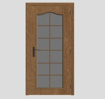 现代欧式方格单开室内门SU模型下载_sketchup草图大师SKP模型