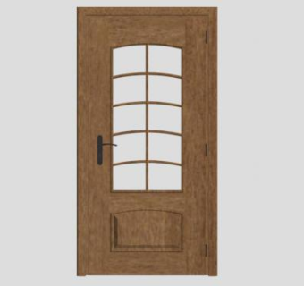 现代欧式木单开门SU模型下载_sketchup草图大师SKP模型