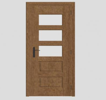 现代木单开门SU模型下载_sketchup草图大师SKP模型