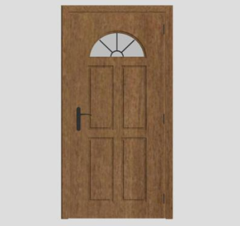 木质方格单开室内门SU模型下载_sketchup草图大师SKP模型