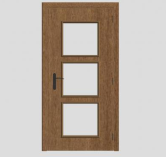 正方形玻璃单开门SU模型下载_sketchup草图大师SKP模型