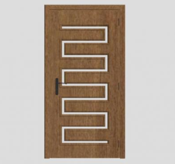 木质白色曲线单开门SU模型下载_sketchup草图大师SKP模型