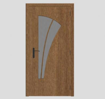 扇形玻璃单开门SU模型下载_sketchup草图大师SKP模型