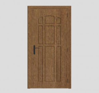 创意木质单开门SU模型下载_sketchup草图大师SKP模型