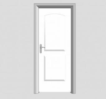 白色木质单开门SU模型下载_sketchup草图大师SKP模型