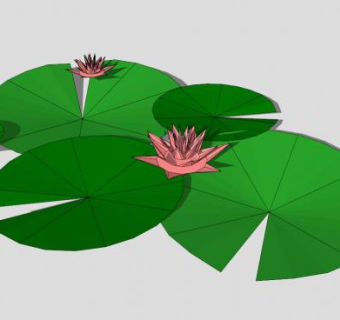 睡莲荷花荷叶SU模型下载_sketchup草图大师SKP模型