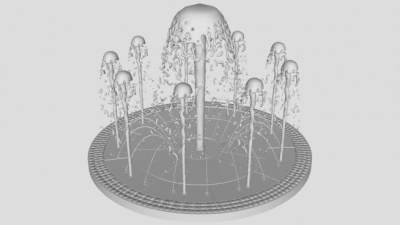 水花旱喷泉SU模型下载_sketchup草图大师SKP模型