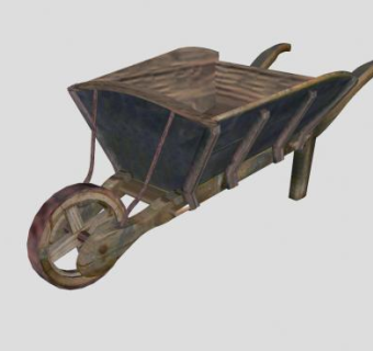农家独轮车农具SU模型下载_sketchup草图大师SKP模型