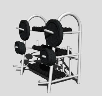 三层哑铃架SU模型下载_sketchup草图大师SKP模型