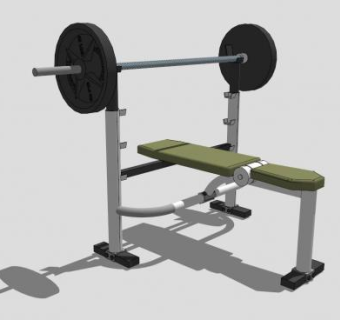 黑色卧推架SU模型下载_sketchup草图大师SKP模型