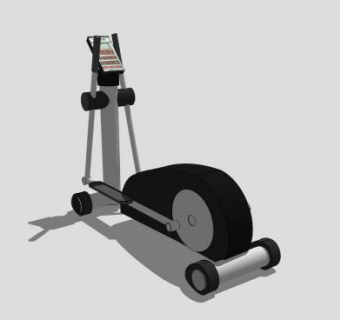 黑色椭圆机SU模型下载_sketchup草图大师SKP模型