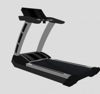 黑色健身器材跑步机SU模型下载_sketchup草图大师SKP模型