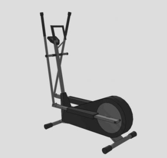 室内健身器材黑色椭圆机SU模型下载_sketchup草图大师SKP模型