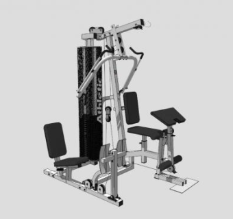 黑色综合训练器SU模型下载_sketchup草图大师SKP模型