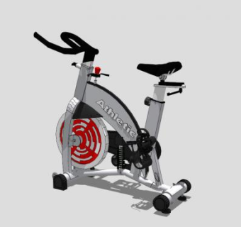 白色健身车SU模型下载_sketchup草图大师SKP模型