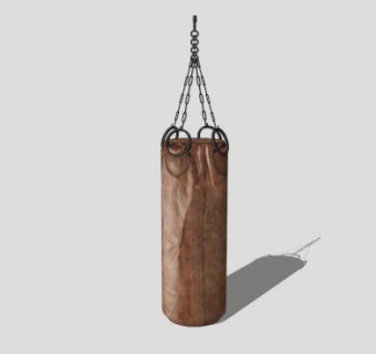 室内健身器材棕色沙袋SU模型下载_sketchup草图大师SKP模型