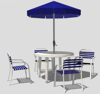 户外座椅遮阳伞SU模型下载_sketchup草图大师SKP模型