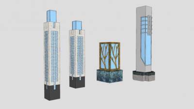 户外景观灯灯具SU模型下载_sketchup草图大师SKP模型