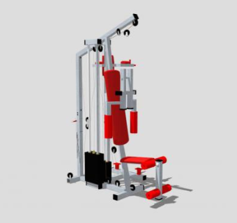 红色健身器材SU模型下载_sketchup草图大师SKP模型