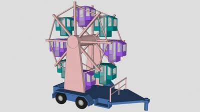 移动摩天轮SU模型下载_sketchup草图大师SKP模型
