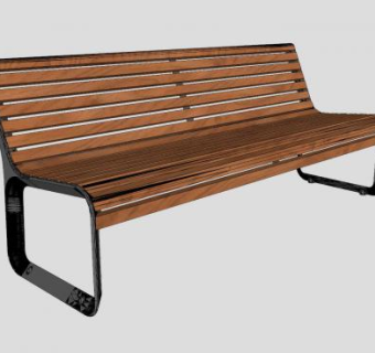 户外长椅长凳公园椅SU模型下载_sketchup草图大师SKP模型