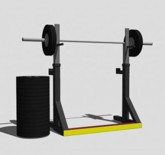 室内健身器材深蹲架SU模型下载_sketchup草图大师SKP模型