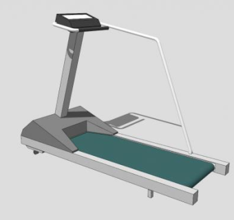 深青色跑步机SU模型下载_sketchup草图大师SKP模型