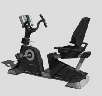 黑色坐式磁控健身车SU模型下载_sketchup草图大师SKP模型