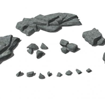 石头石块岩石SU模型下载_sketchup草图大师SKP模型