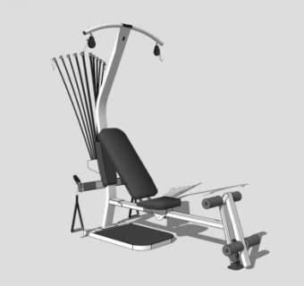 室内健身器材高拉背训练器SU模型下载_sketchup草图大师SKP模型