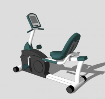 深绿色健身车SU模型下载_sketchup草图大师SKP模型