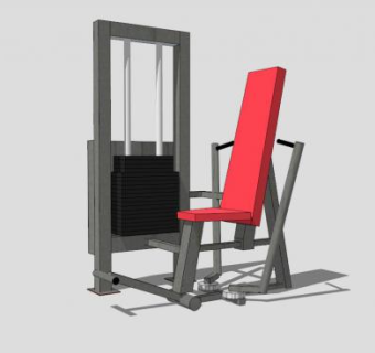 坐姿推胸训练器SU模型下载_sketchup草图大师SKP模型