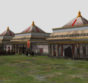 中军营帐SU模型下载_sketchup草图大师SKP模型