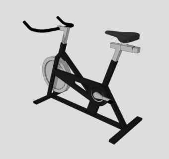 室内健身器材黑色健身车SU模型下载_sketchup草图大师SKP模型