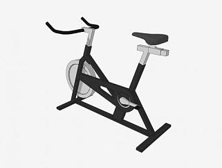 室内健身器材黑色健身车SU模型下载_sketchup草图大师SKP模型