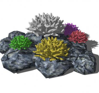海底珊瑚石SU模型下载_sketchup草图大师SKP模型