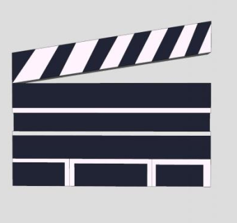 电影道具场记板打板SU模型下载_sketchup草图大师SKP模型