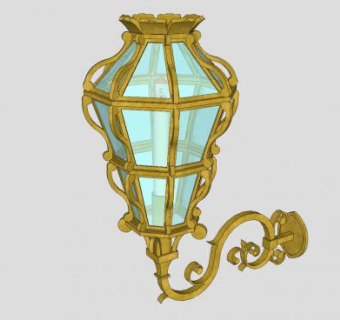 欧式华丽壁灯灯具SU模型下载_sketchup草图大师SKP模型