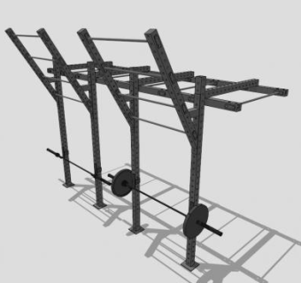 两台健身器材深蹲架SU模型下载_sketchup草图大师SKP模型