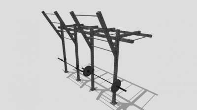 两台健身器材深蹲架SU模型下载_sketchup草图大师SKP模型