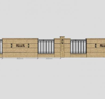 欧式铁艺围墙墙壁SU模型下载_sketchup草图大师SKP模型