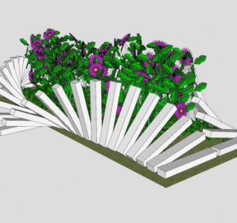 花池小品景观SU模型下载_sketchup草图大师SKP模型