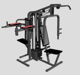 室内360多功能训练器SU模型下载_sketchup草图大师SKP模型