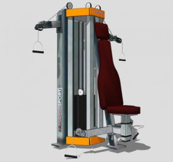 高位拉背训练器SU模型下载_sketchup草图大师SKP模型