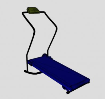 深蓝色跑步机SU模型下载_sketchup草图大师SKP模型