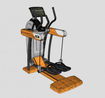 橙色椭圆机SU模型下载_sketchup草图大师SKP模型