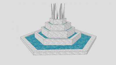 欧式园艺小喷泉SU模型下载_sketchup草图大师SKP模型